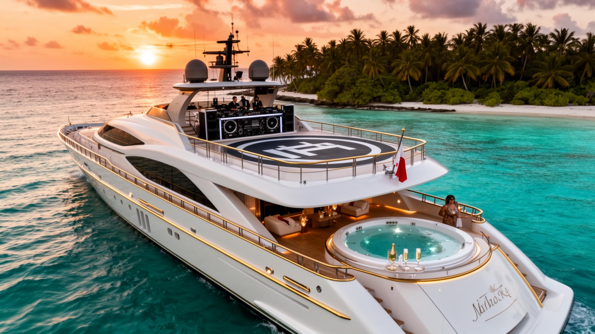M/Y Nostalgia luxury yacht at sunset